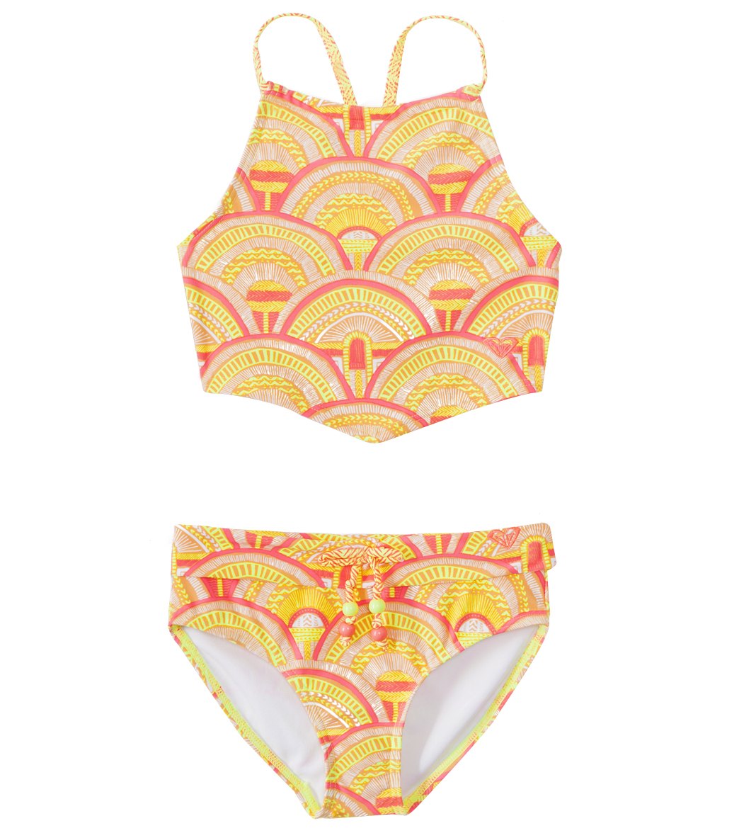 Roxy Girls' Sunrise Summer Bandana Swimsuit Set (716) at
