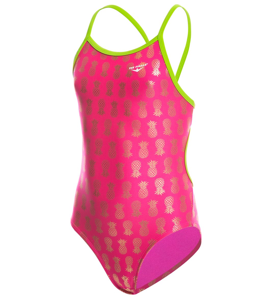 The Finals Youth Aloha Foil Flutter Back One Piece Swimsuit At