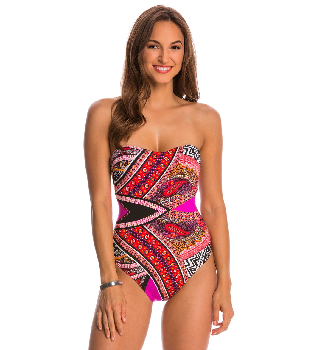 Cole Swimwear Without Borders Bandeau One Piece Swimsuit at