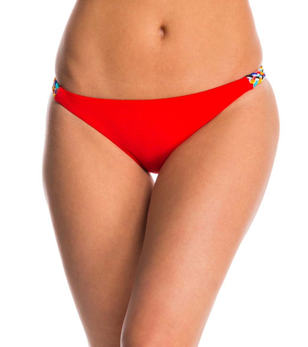 Red Carter Friendship Bracelet Classic Hipster Bikini Bottom - Summer Red Multi Large - Swimoutlet.com