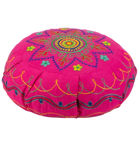 Barefoot Yoga Mandala Embroidered Zafu Yoga Meditation Cushion at ...