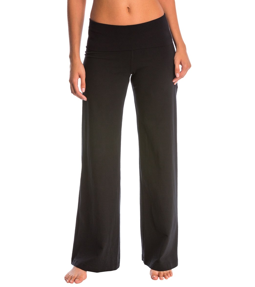 Hard Tail Contour Rolldown Wide Leg Yoga Pants at SwimOutlet.com - Free ...