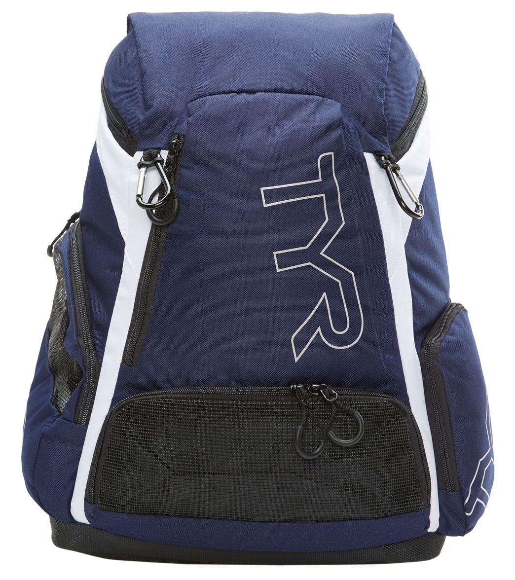 TYR Alliance 30L Backpack - White/Navy - Swimoutlet.com