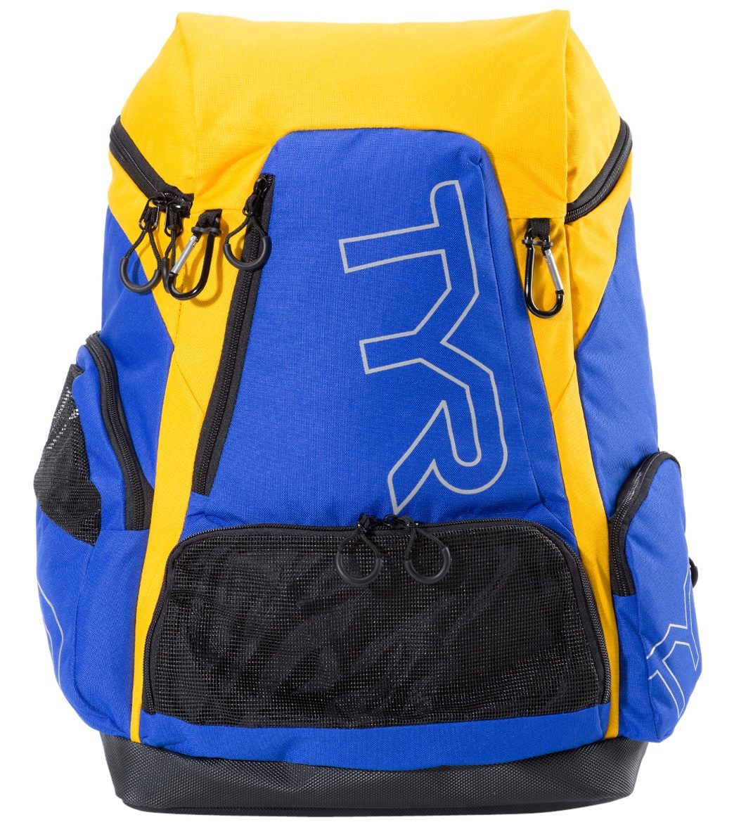 TYR Alliance 45L Backpack - Royal/Gold Nylon - Swimoutlet.com