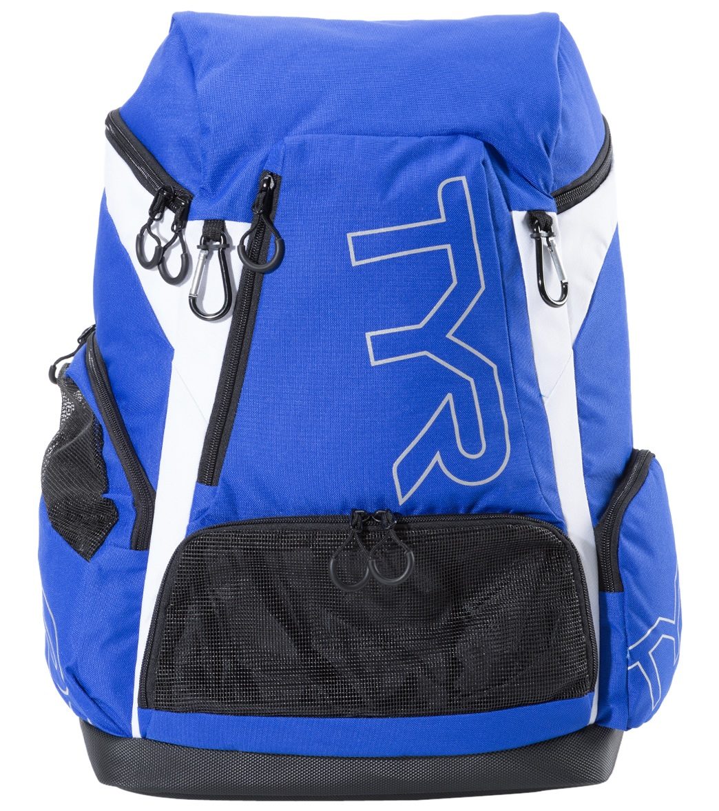 TYR Alliance 45L Backpack - Royal/White Nylon - Swimoutlet.com