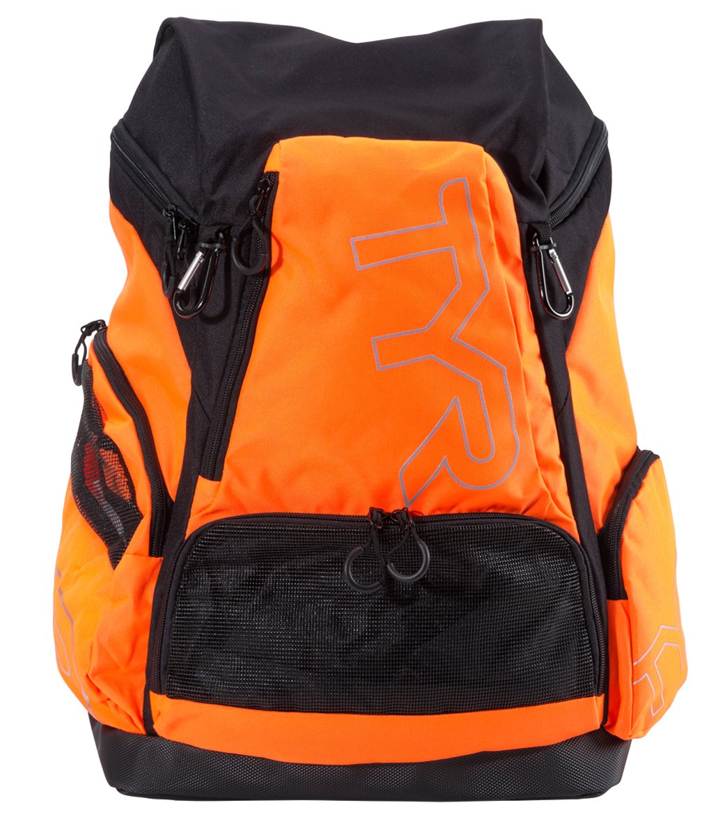 TYR Alliance 45L Backpack - Fluorescent Orange/Black Nylon - Swimoutlet.com