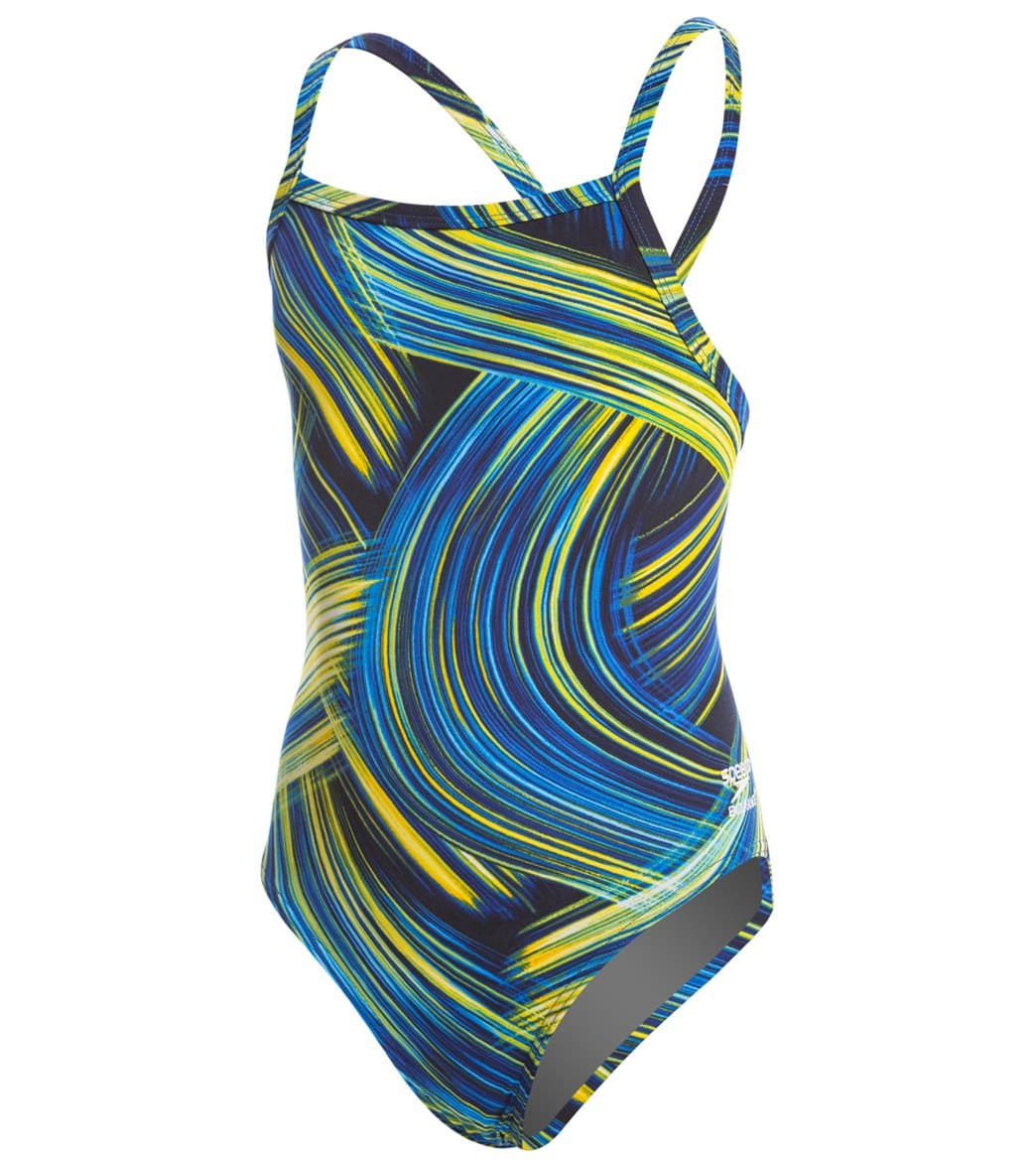 Speedo Youth Endurance Turbo Stroke Drop Back One Piece Swimsuit At Swimoutlet Com Free Shipping