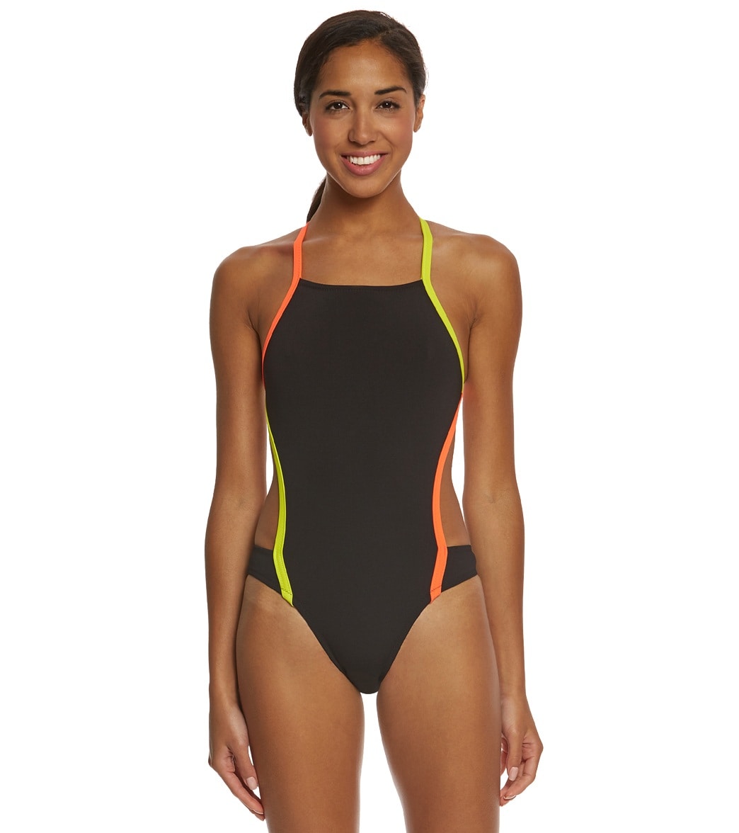 speedo color block swimsuit