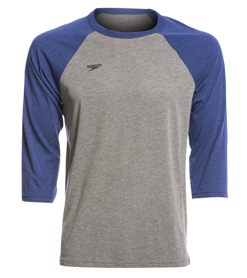 Speedo Men's Baseball Tee Shirt - Navy Large Cotton/Polyester - Swimoutlet.com