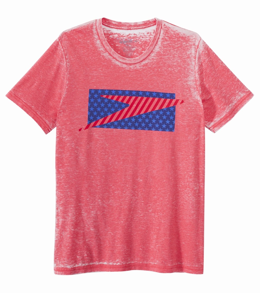 Speedo Men's Star Boom Tee Shirt - Red Large Cotton/Polyester - Swimoutlet.com