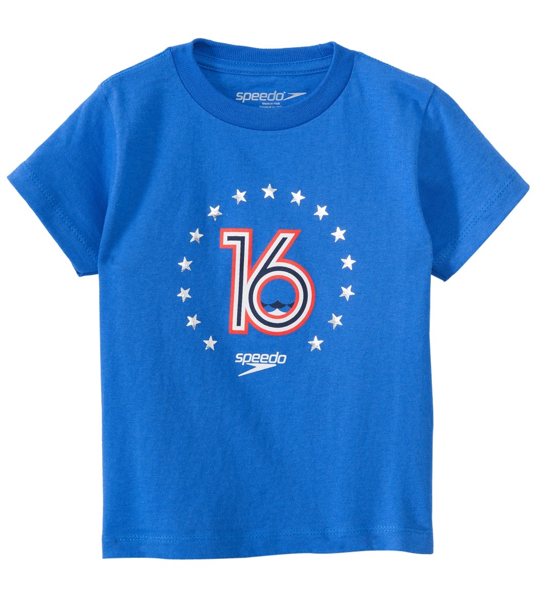 Speedo Men's Toddler 16 Tee Shirt - Blue 2T Cotton - Swimoutlet.com