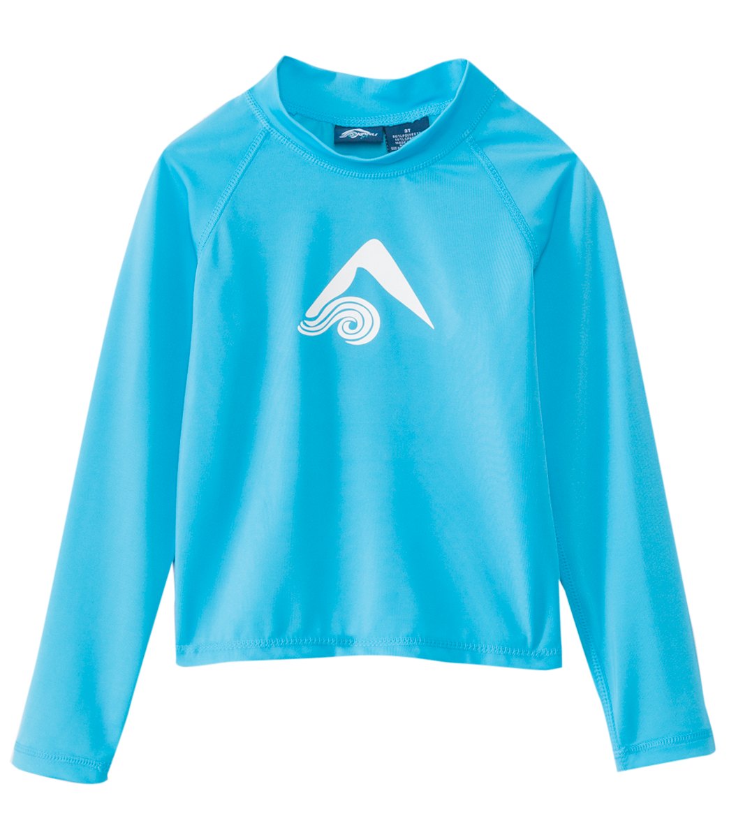 Kanu Surf Boys' Platinum Long Sleeve Shirt Rashguard 2T-5T - Aqua 2T - Swimoutlet.com