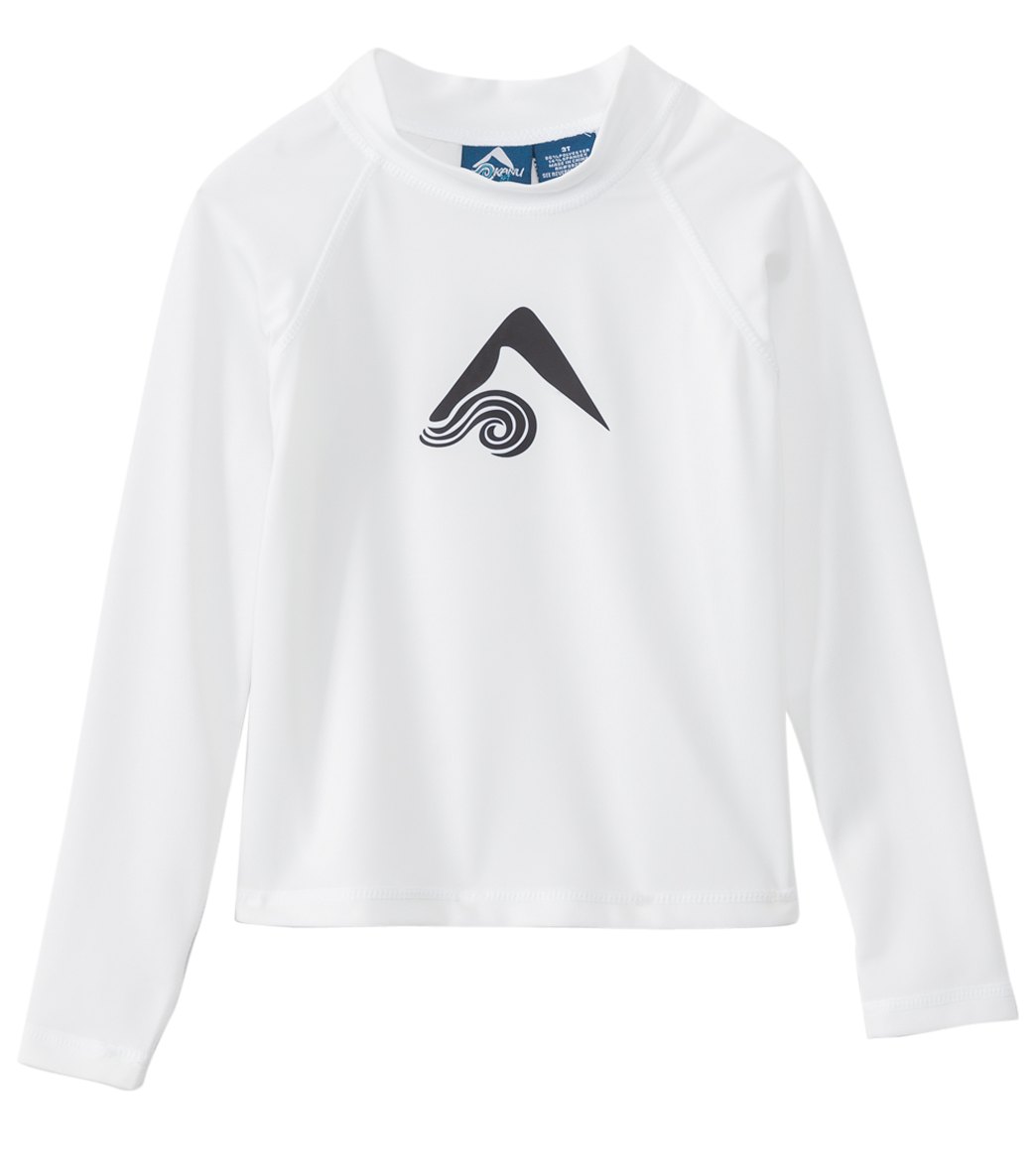 Kanu Surf Boys' Platinum Long Sleeve Shirt Rashguard 2T-5T - White 2T - Swimoutlet.com