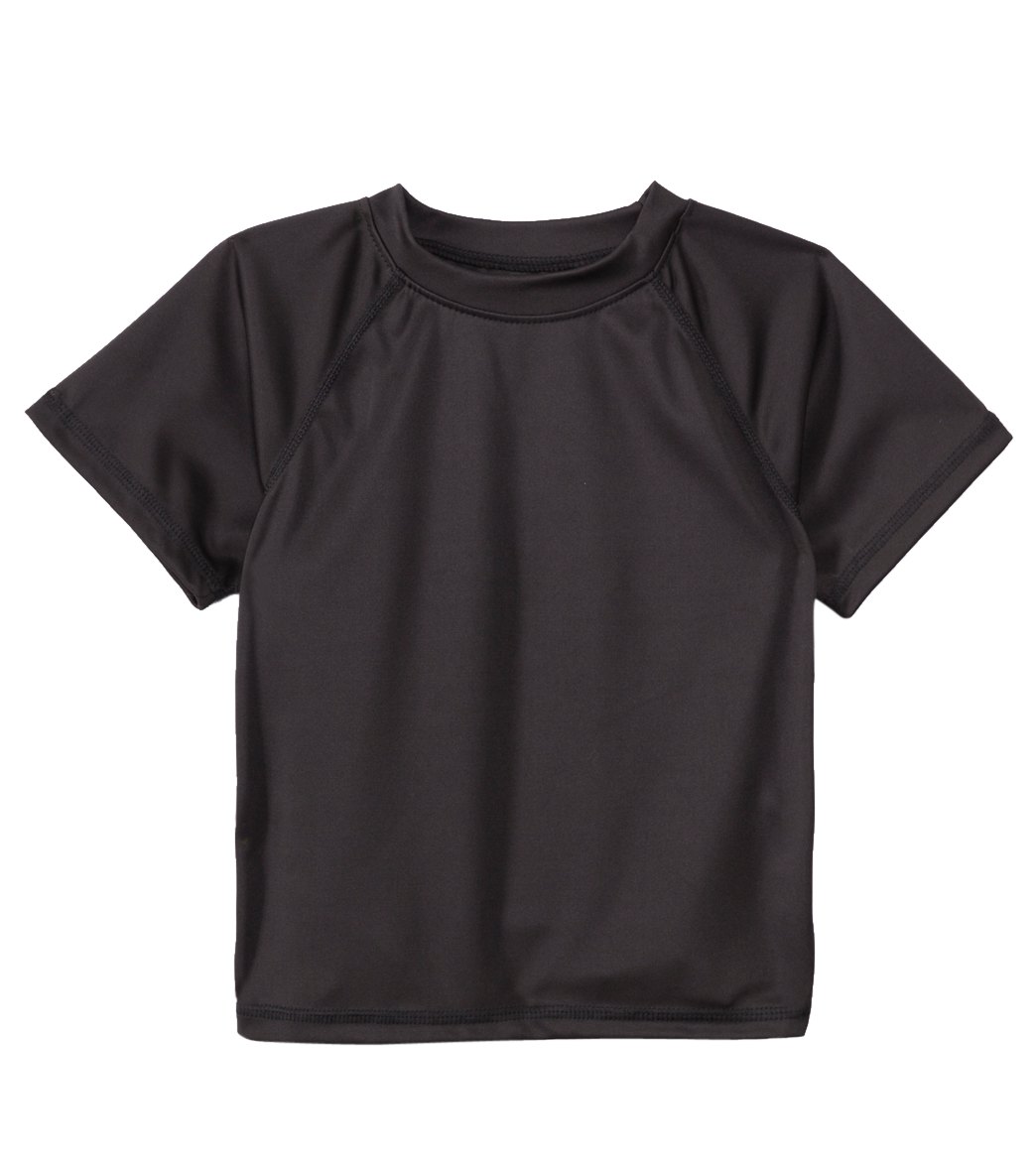 Kanu Surf Boys' Solid Swim Shirt 2T-5T - Black 2T Polyester - Swimoutlet.com
