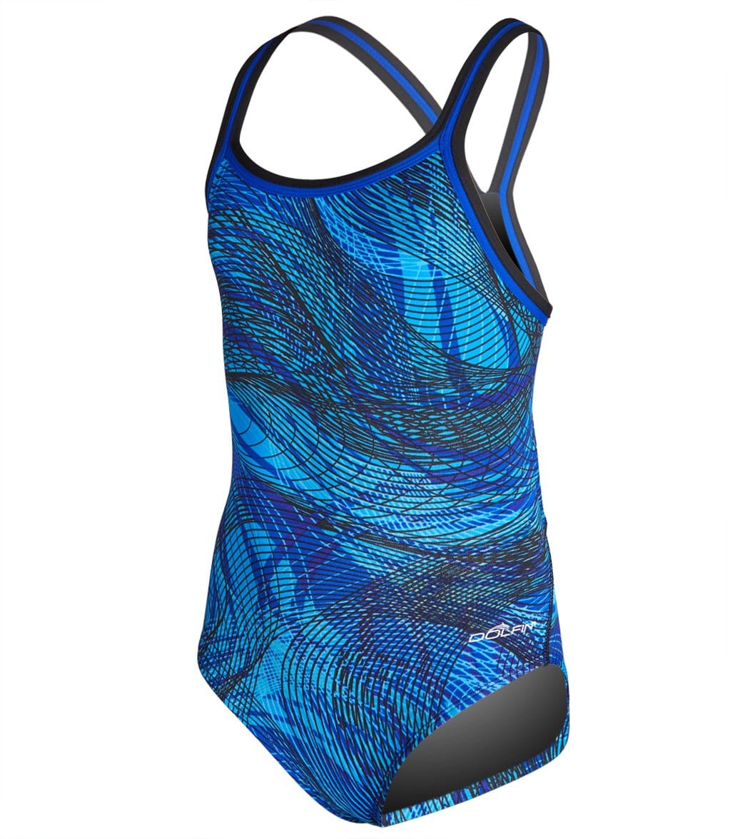 Dolfin Youth Reliance Sonic Dbx Back One Piece Swimsuit - Blue 22 - Swimoutlet.com