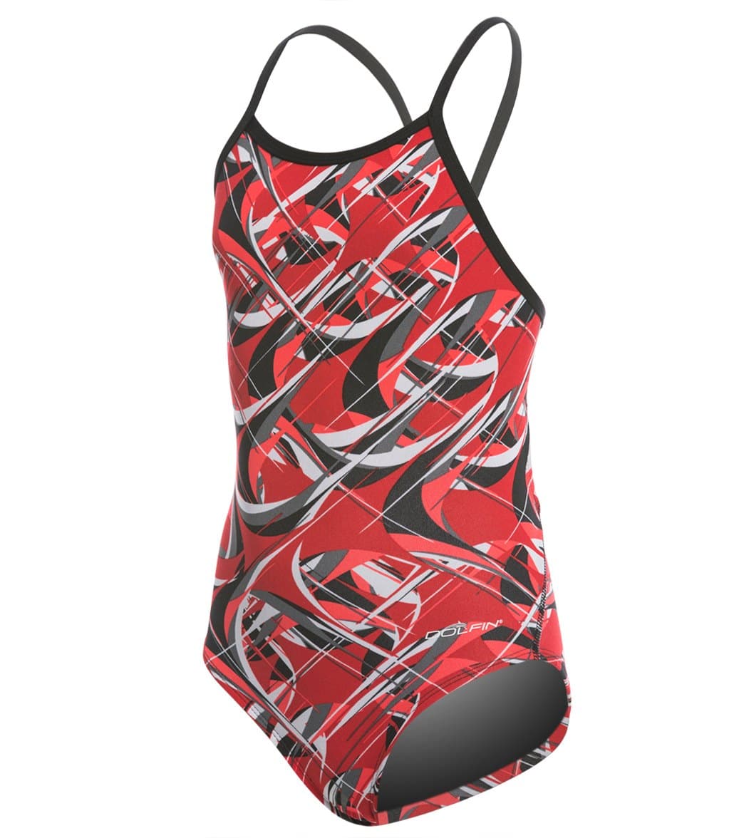 Dolfin Youth Reliance Predator V Back One Piece Swimsuit - Red 22 - Swimoutlet.com