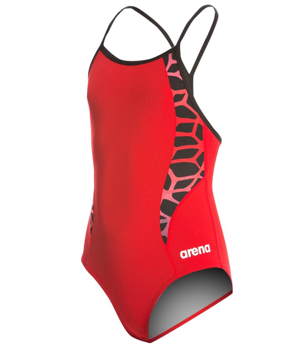 Arena Girls' Carbonite II Jr. One Piece Light Drop Back One Piece Swimsuit at