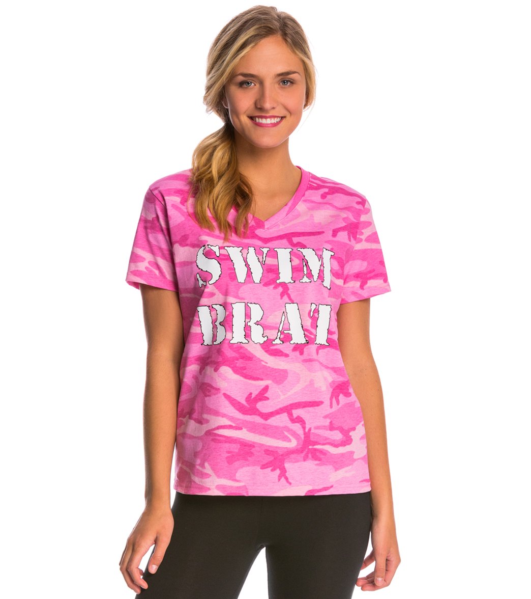 Ambro Manufacturing Women's Short Sleeve Swim Brat Tee Shirt - Pink Xl Cotton - Swimoutlet.com