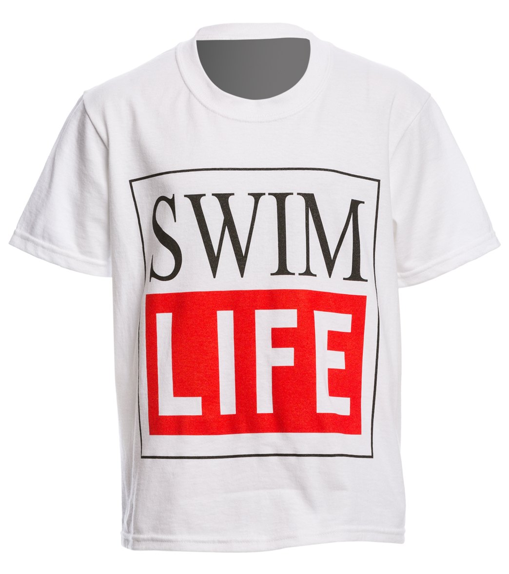 Ambro Manufacturing Youth Men's Short Sleeve Swim Life Tee Shirt - White Small Cotton - Swimoutlet.com