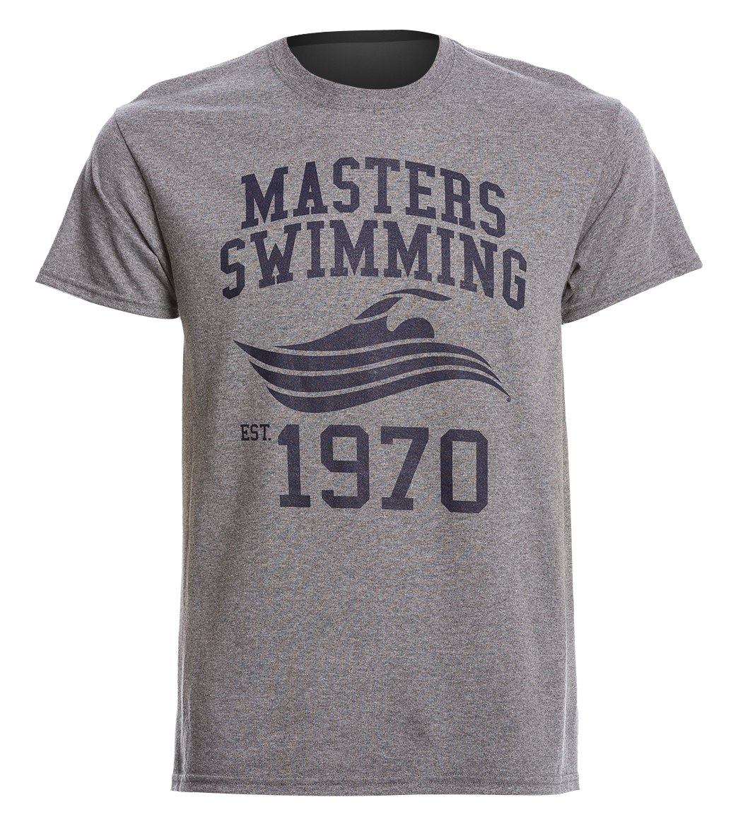 U.s. Masters Swimming Usms Men's Swimming 1970 Crew Neck T-Shirt - Grey Xxl Cotton - Swimoutlet.com