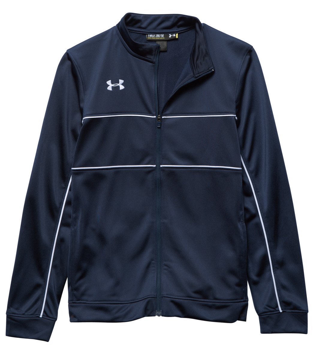 Under Armour Youth Rival Knit Warm-Up Jacket - Midnight Navy/White Small Polyester - Swimoutlet.com