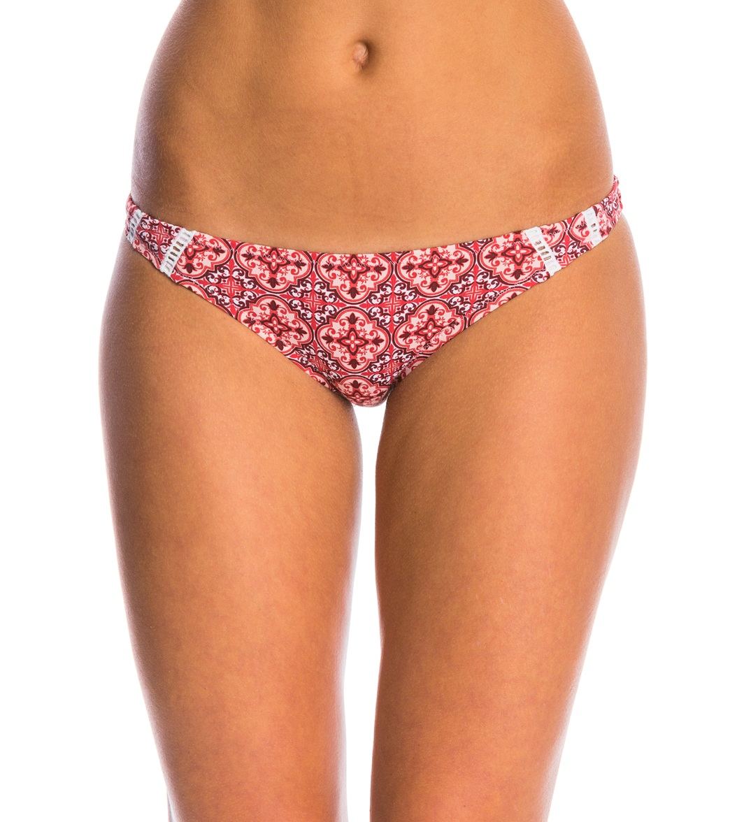 Rhythm Swimwear Century Cheeky Bikini Bottom - Rose Large Nylon/Spandex - Swimoutlet.com