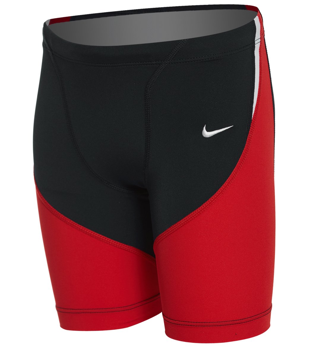 Nike Boy's Color Surge Jammer Swimsuit - University Red 22 Polyester/Spandex - Swimoutlet.com