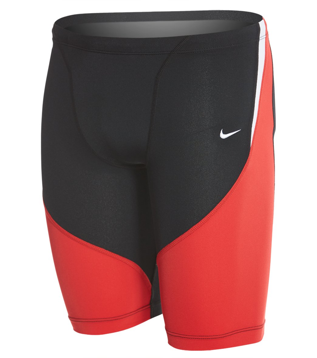 Nike Men's Color Surge Swimsuit Jammer - University Red 26 Polyester/Pbt - Swimoutlet.com