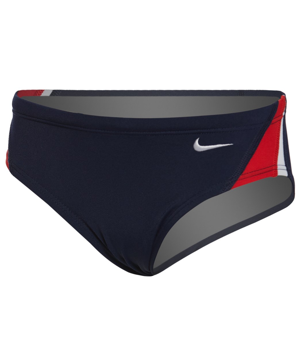 Nike Boys' Color Surge Brief Swimsuit - Red/Navy 24 Polyester/Pbt - Swimoutlet.com