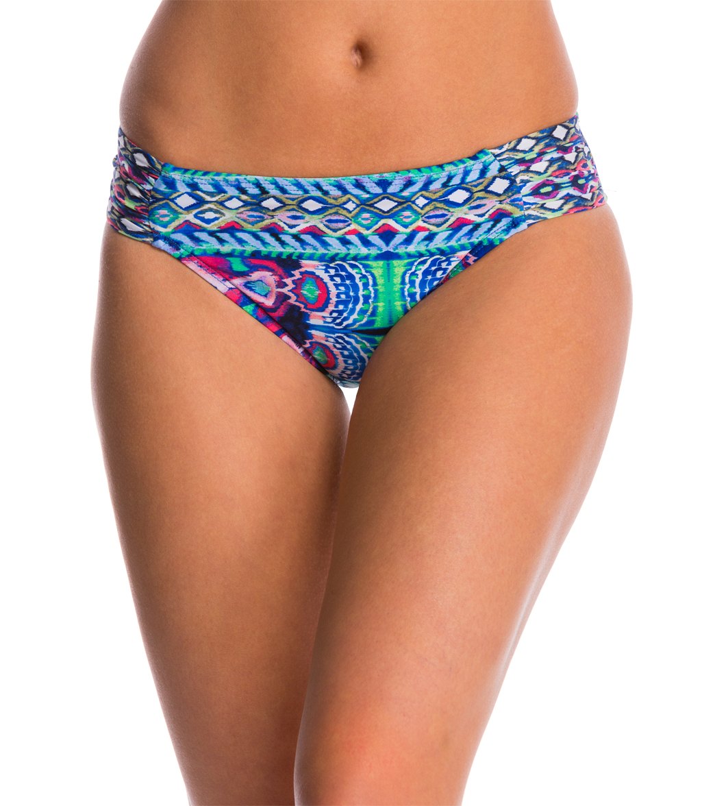 La Blanca Swimwear Global Perspective Side Shirred Hipster Bikini Bottom At