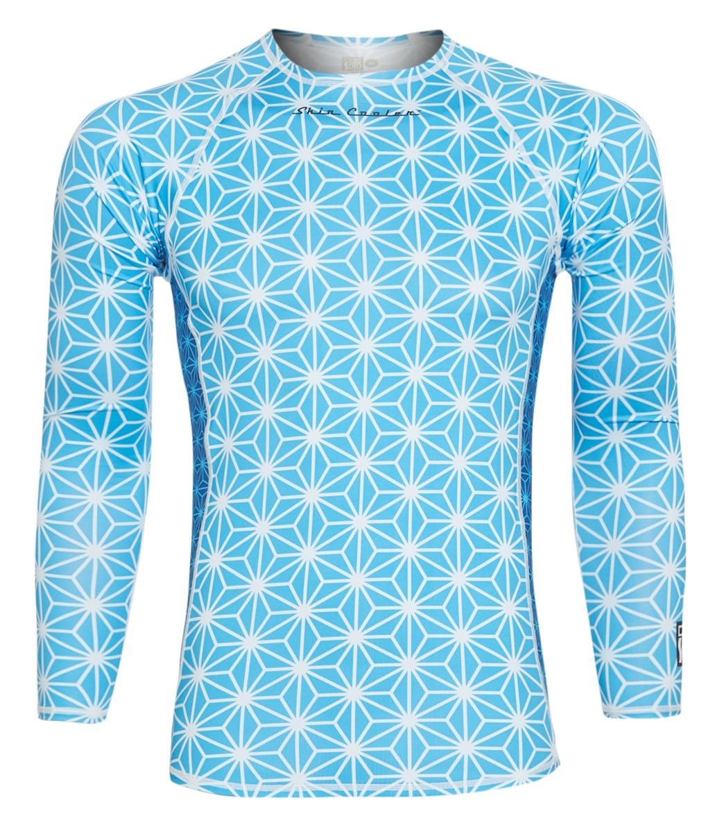Desoto Men's Skin Cooler Long Sleeve Top - Blue Sparkle Small Polyamide/Elastane - Swimoutlet.com
