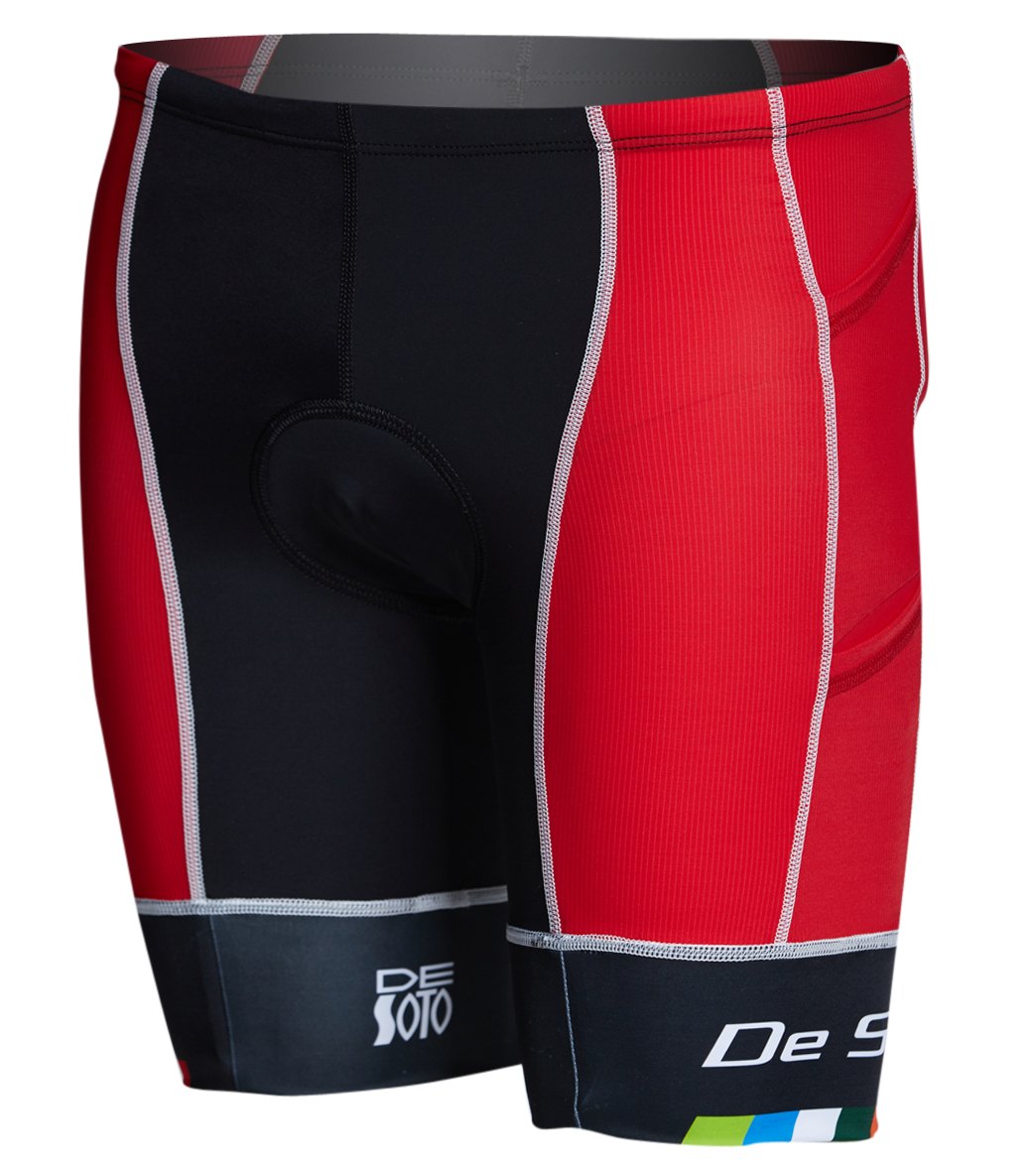 Desoto Men's Forza 4 Pocket Tri Short - Red/ Leg Band Small - Swimoutlet.com