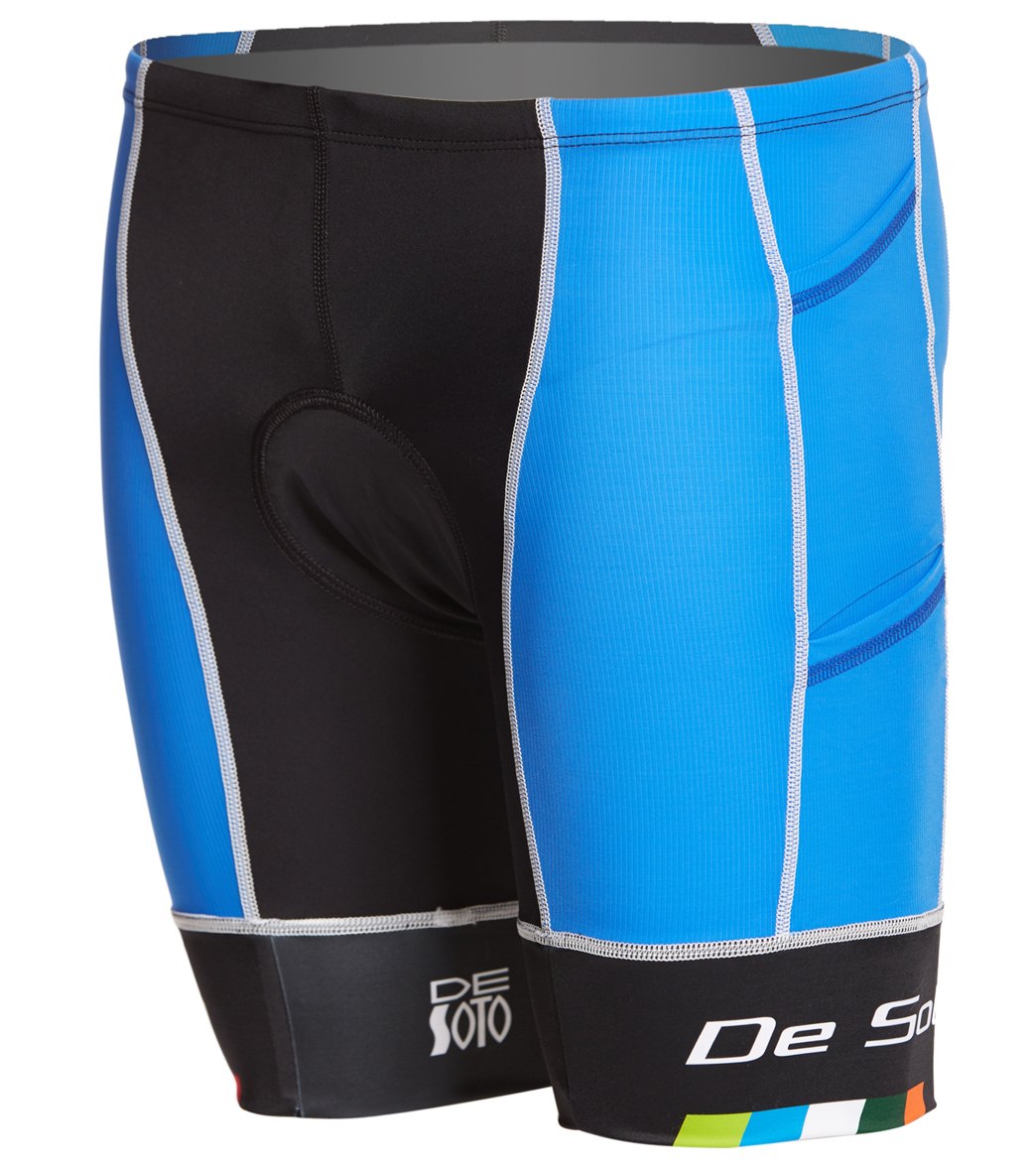 Desoto Men's Forza 4 Pocket Tri Short - Royal/ Leg Band Small - Swimoutlet.com