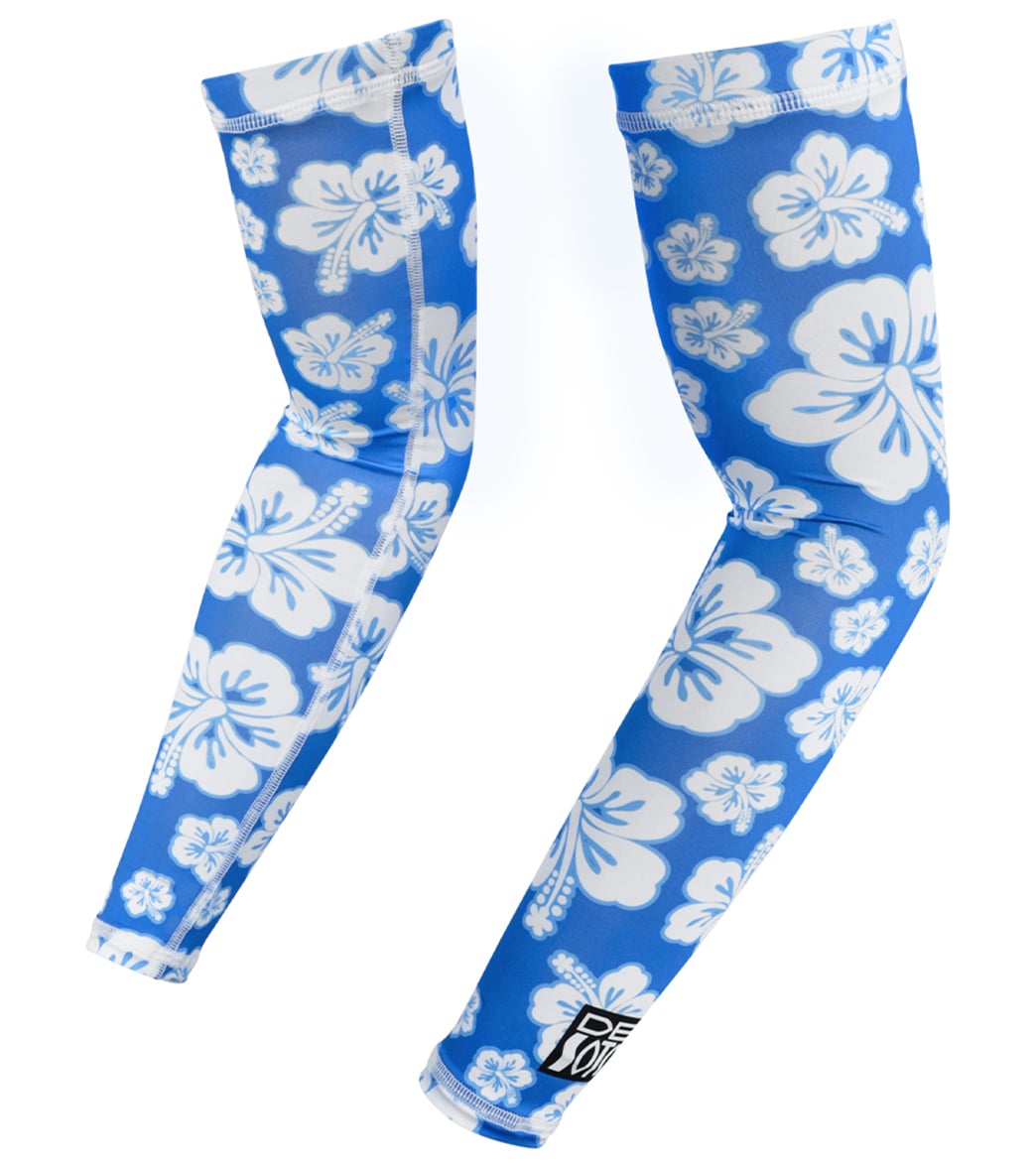 Desoto Skin Cooler 90 Arm Coolers - Blue Hibiscus Small Polyester/Elastane - Swimoutlet.com