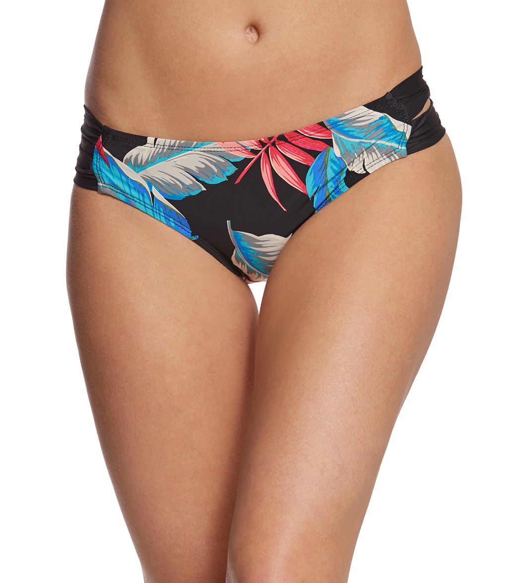 Athena Avant Tropics Laurel Double Side Tab Bikini Bottom - Multi Large Mirco/Nylon/Spandex - Swimoutlet.com