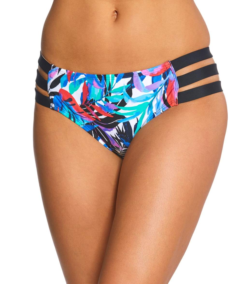 Jantzen Tropic Nights Strappy Bikini Bottom - Black 16 Polyester - Swimoutlet.com