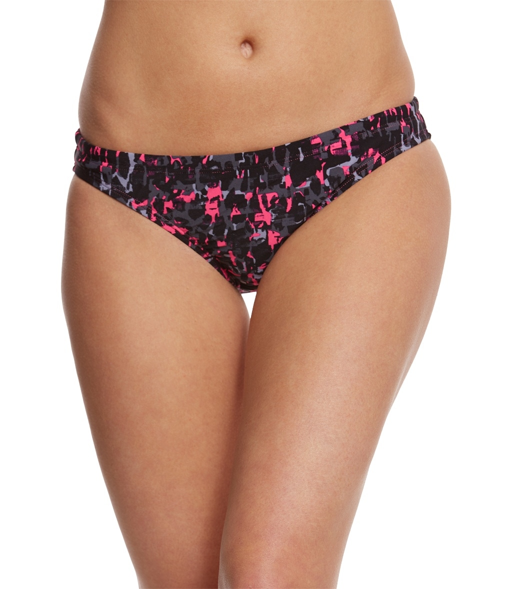 Speedo Women's Endurance Lite Print Bikini Bottom - Power Pink 10 Polyester/Pbt - Swimoutlet.com