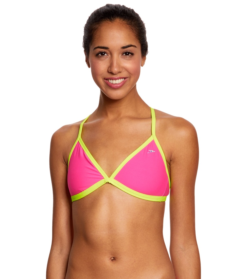 Speedo Missy Franklin Endurance Lite Triangle Swimsuit Top - Electric Pink Large Polyester/Pbt - Swimoutlet.com