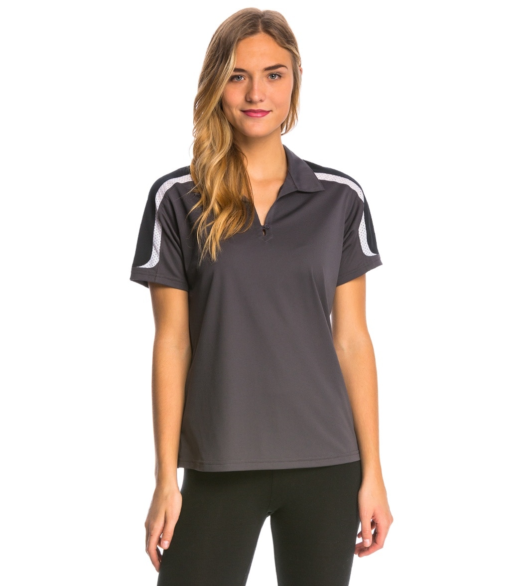 Women's Tech Polo - Iron Grey/Black/White 2Xl Polyester - Swimoutlet.com