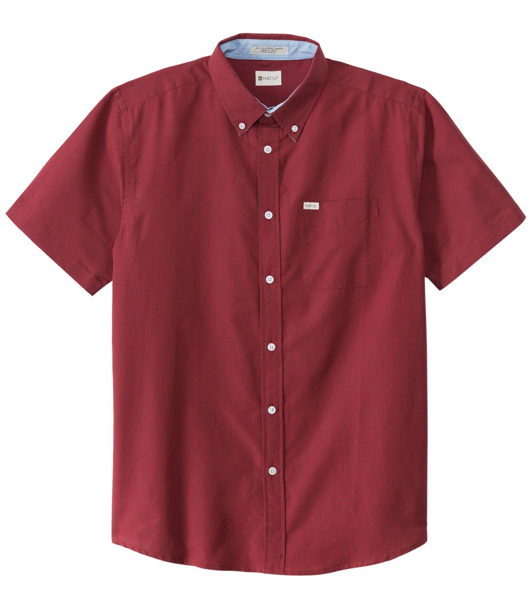 Matix Men's Hyde S/S Shirt - Red Small Cotton/Polyester - Swimoutlet.com