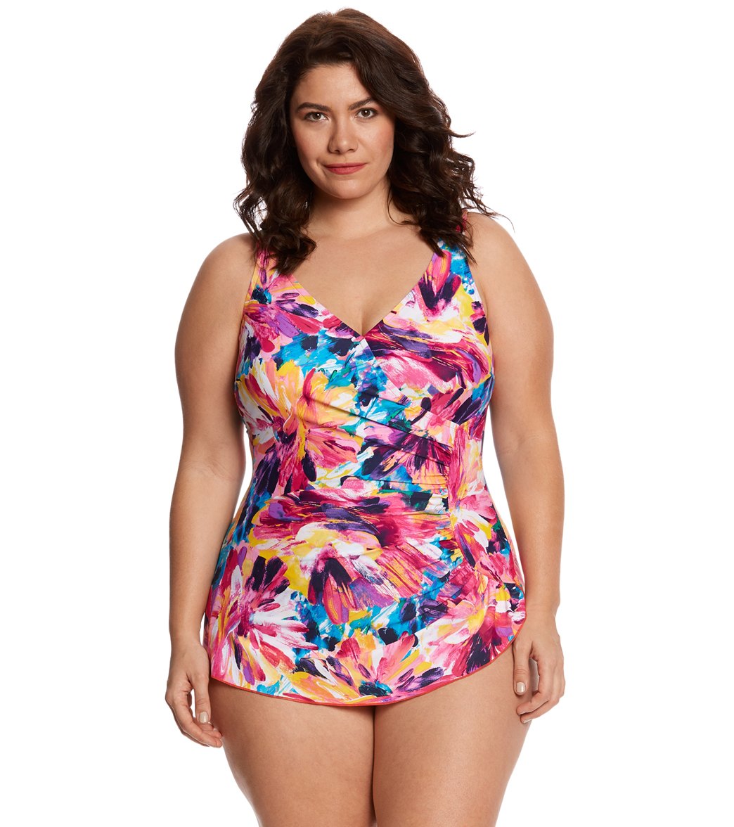 Maxine Plus Size Sunburst Crescent Sheath One Piece ...