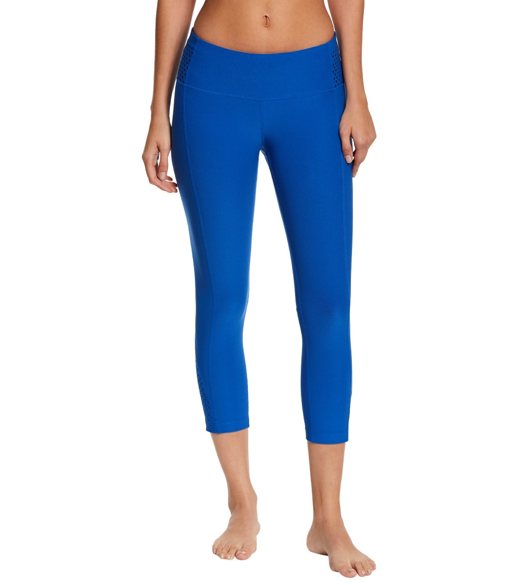 Mpg Women's Meditation Capri Fitness Tight - Cobalt X-Small Polyester/Spandex - Swimoutlet.com
