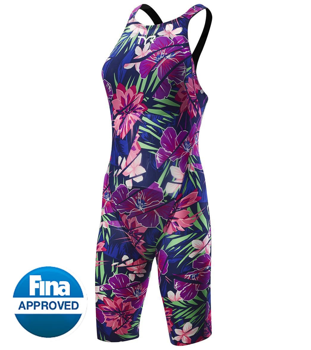 TYR Women's Limited Edition Lava Avictor Closed Back Kneeskin Tech Suit Swimsuit - Purple/Pink 32 Nylon/Lycra® - Swimoutlet.com