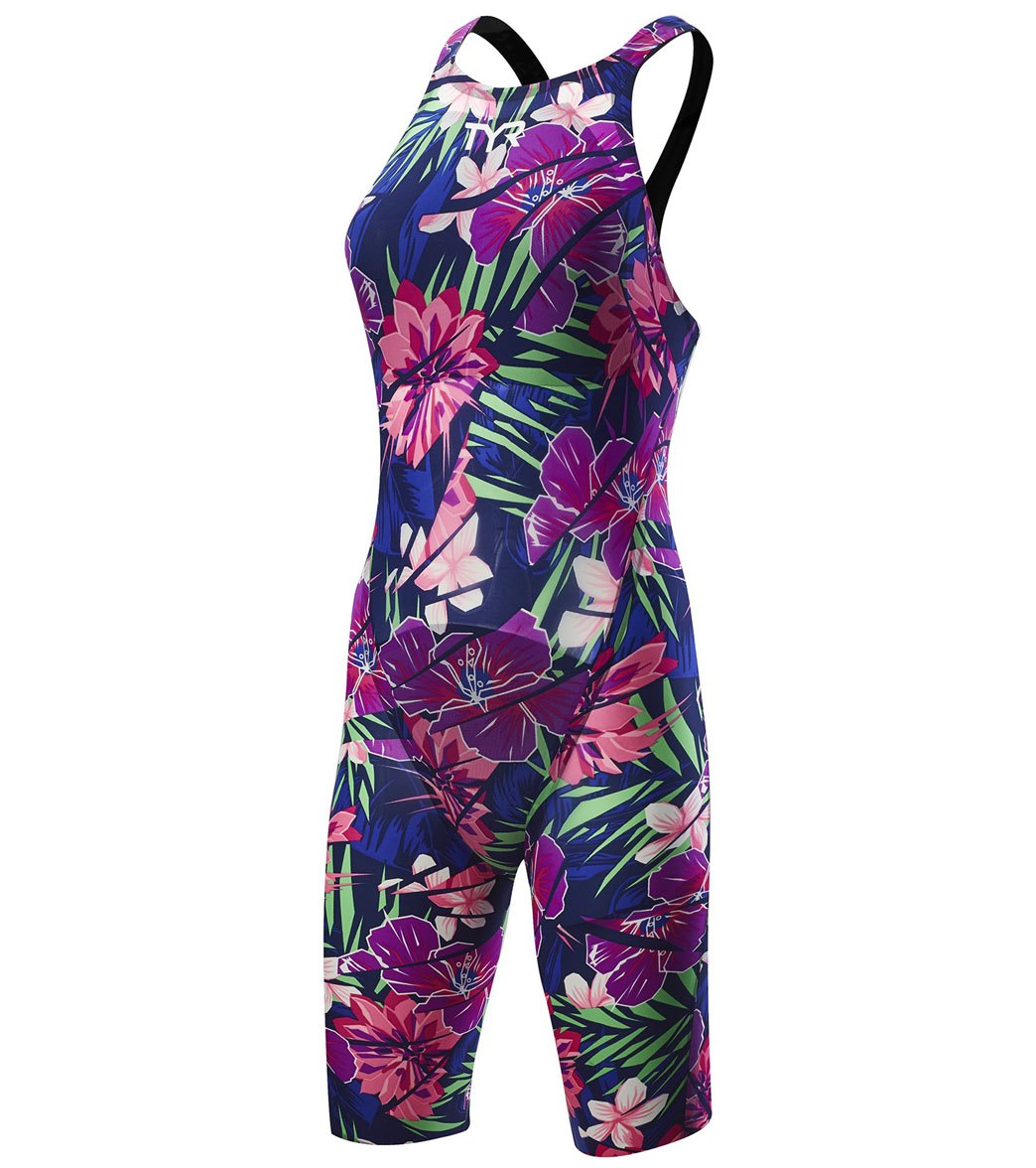 TYR Women's Limited Edition Lava Avictor Open Back Kneeskin Tech Suit Swimsuit - Purple/Pink 32 Nylon/Lycra® - Swimoutlet.com