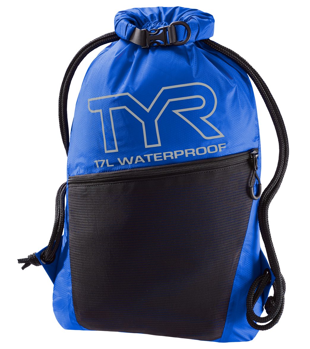 TYR Alliance Waterproof Draw String Sack Pack - Royal Nylon - Swimoutlet.com
