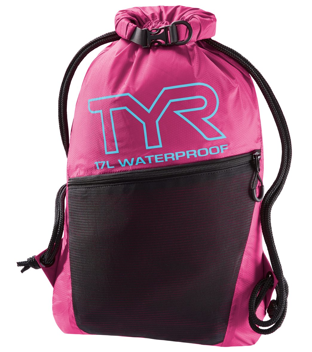 TYR Alliance Waterproof Draw String Sack Pack - Pink Nylon - Swimoutlet.com