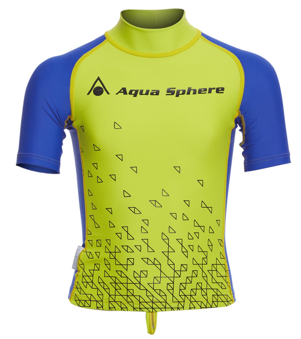 Aqua Sphere Youth Bix Rashguard - Green/Royal Blue 4Y Elastane/Polyester - Swimoutlet.com