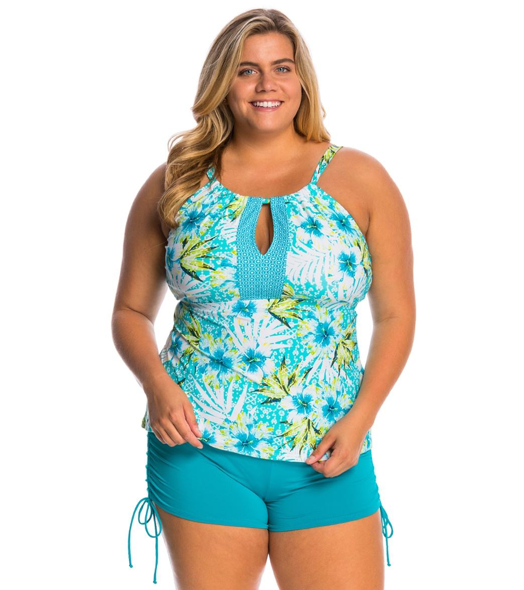 Beach House Plus Size Tybee Island Blair High Neck Tankini Top at