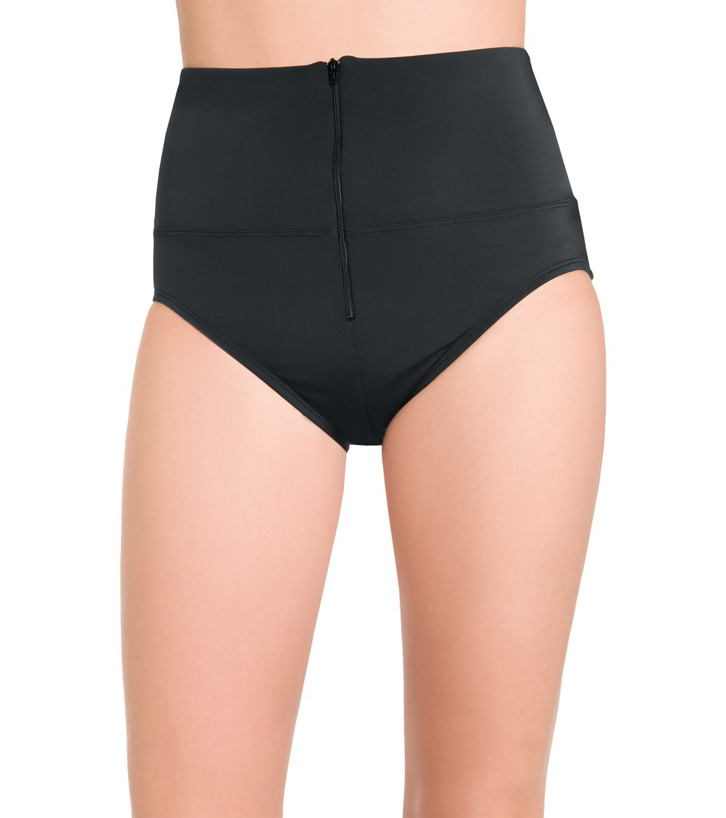 Active Spirit Women's Techkini Zippered Brief Swimsuit - Black 8 Nylon/Spandex - Swimoutlet.com