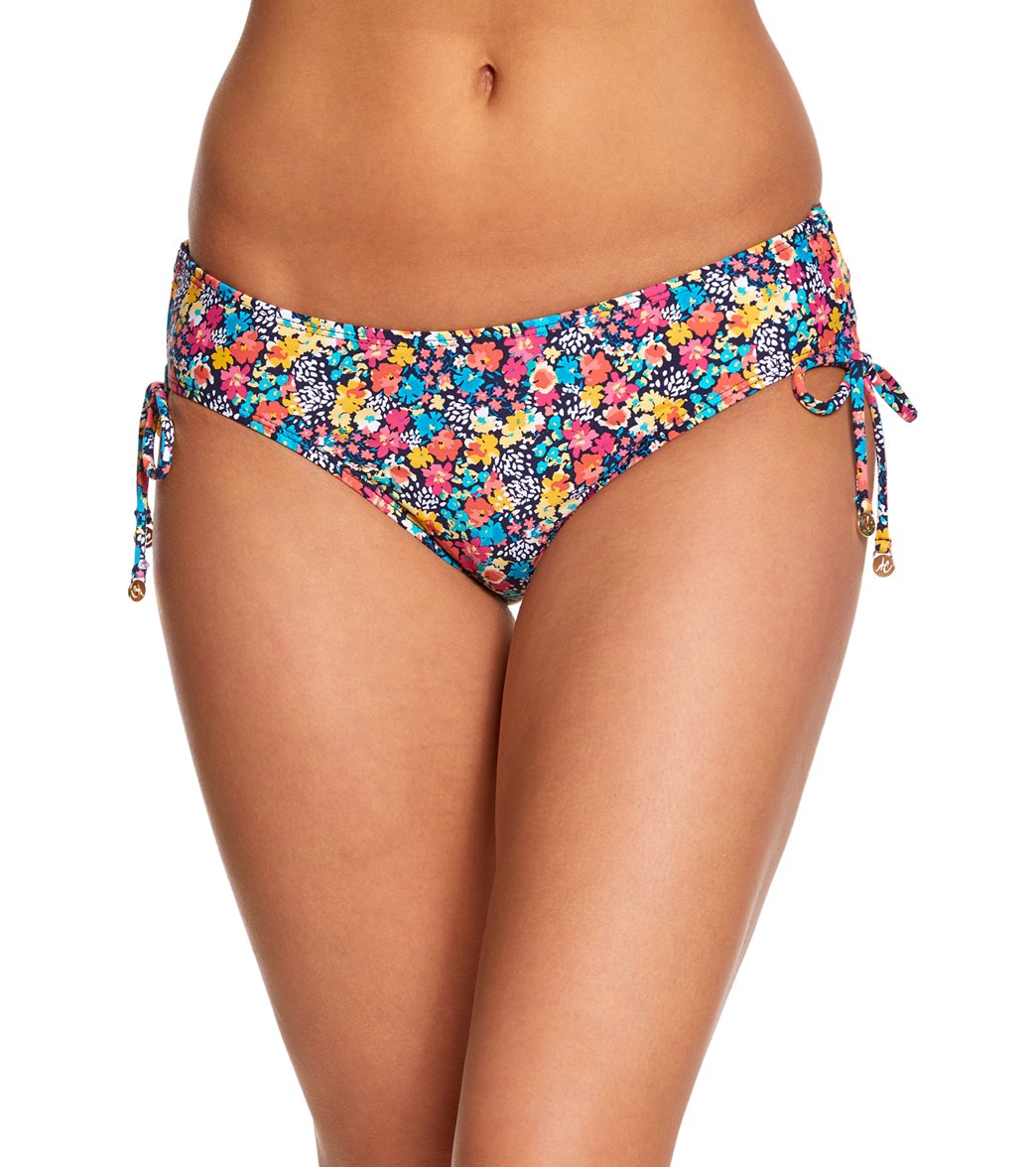 Anne Cole Budding Romance Alex Side Tie Bikini Bottom - Multi X-Small Nylon/Spandex - Swimoutlet.com